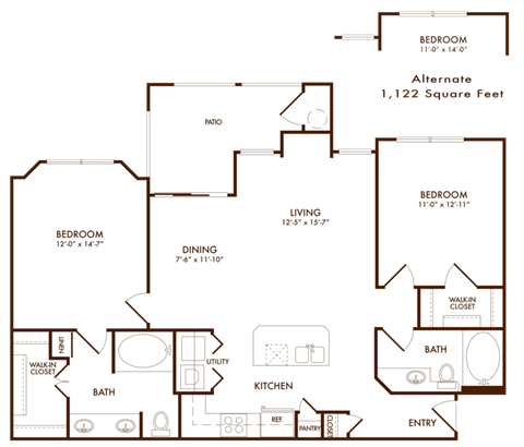Hudson Miramont Apartments B2 Floor Plan